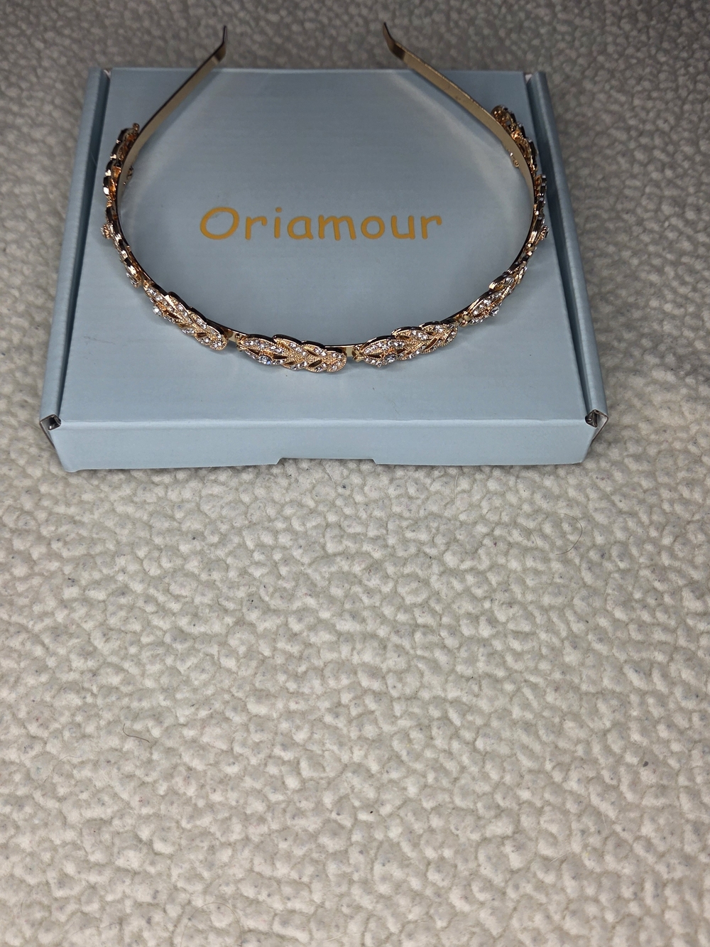 Oriamour Crystal Twisted Vine Headband in Rose Gold - Picture 2 of 6